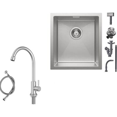CECIPA - Max - 40×44 cm - Acero inoxidable cepillado Fregadero bajo encimera CECIPA - Max - 40×44 cm - Acero inoxidable cepillado Fregadero bajo encimera