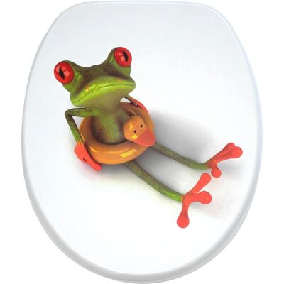 Siège de WC Froggy Sanilo - Résistant, Fermeture Douce, Universel - Publicité Siège de WC Froggy Sanilo - Résistant, Fermeture Douce, Universel - Publicité