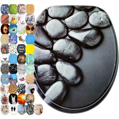 Couvercle WC Sanilo Hot Stones - Haute Qualité, Fermeture Douce - Publicité Couvercle WC Sanilo Hot Stones - Haute Qualité, Fermeture Douce - Publicité