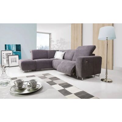Fun Möbel CAPRI - Grau - Ottomane Links - Polyesterstoff - Sofa Fun Möbel CAPRI - Grau - Ottomane Links - Polyesterstoff - Sofa