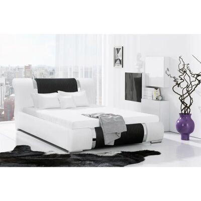 Fun Moebel - ZENO Komplettset - Weiß-Schwarz - Polsterbett Fun Moebel - ZENO Komplettset - Weiß-Schwarz - Polsterbett
