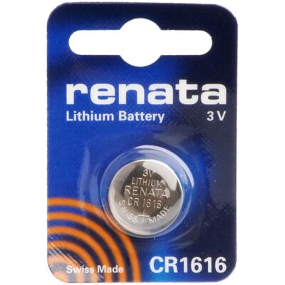 Batteria al Litio Renata CR1616 - 50mAh, 3V, 16mm Batteria al Litio Renata CR1616 - 50mAh, 3V, 16mm