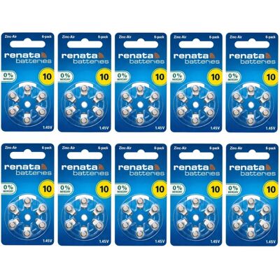 RENATA - AIR 10 - 5.8x3.6mm - 105 mAh - Batería para audífonos RENATA - AIR 10 - 5.8x3.6mm - 105 mAh - Batería para audífonos