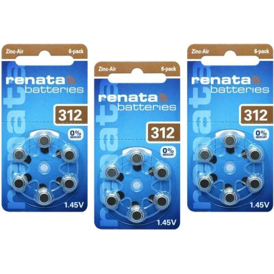 Renata 312A Zink-Luftbatterie - Hörgerät - 165mAh Renata 312A Zink-Luftbatterie - Hörgerät - 165mAh
