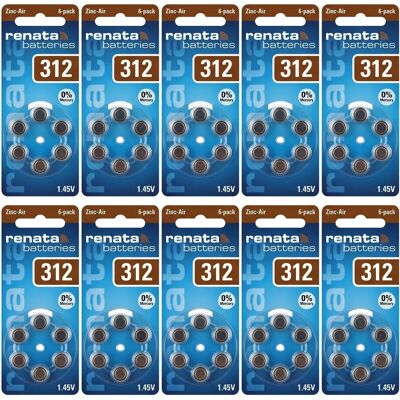 Renata - 312 - Zink-aire - Marrón - Pilas para audífonos Renata - 312 - Zink-aire - Marrón - Pilas para audífonos