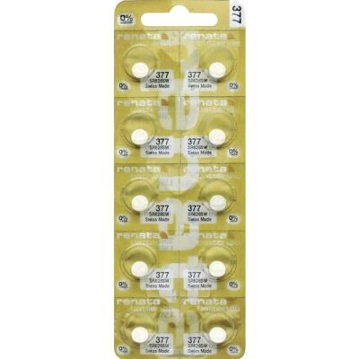 Renata Knopfzelle 377 - 28mAh, 10er Pack Renata Knopfzelle 377 - 28mAh, 10er Pack