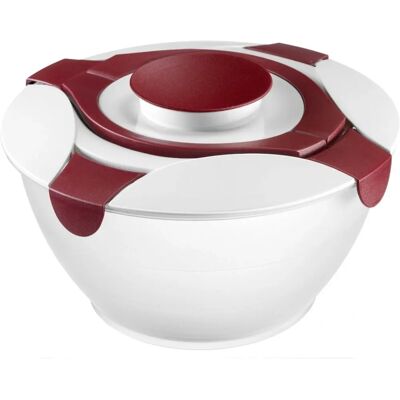 Essoreuse à salade Westmark avec récipient pour vinaigrette - 6,5L, Rouge/Blanc/Transparent - Essoreuse Essoreuse à salade Westmark avec récipient pour vinaigrette - 6,5L, Rouge/Blanc/Transparent - Essoreuse