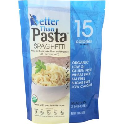 BETTER THAN FOOD Ekologiczne Konjac Makaron - Bezglutenowe Spaghetti 385g BETTER THAN FOOD Ekologiczne Konjac Makaron - Bezglutenowe Spaghetti 385g