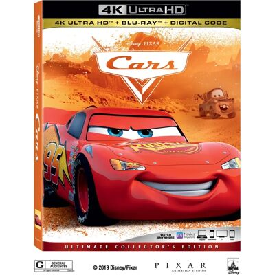 Walt Disney Studios Cars - Région A USA Blu-ray - Masterisation 4K, Copie numérique, Dolby Digital - Publicité Walt Disney Studios Cars - Région A USA Blu-ray - Masterisation 4K, Copie numérique, Dolby Digital - Publicité