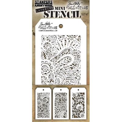 Tim Holtz - MINI STENCIL SET 47 - 3.125 x 6.25 in - Stencil set Tim Holtz - MINI STENCIL SET 47 - 3.125 x 6.25 in - Stencil set