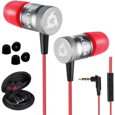 Auriculares KLIM Fusion - Confort de Espuma de Memoria - Jack 3,5mm - Rojo Auriculares KLIM Fusion - Confort de Espuma de Memoria - Jack 3,5mm - Rojo