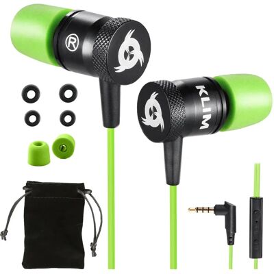 Écouteurs KLIM Fusion - Audio Haute Qualité - Garantie 5 Ans - Vert Écouteurs KLIM Fusion - Audio Haute Qualité - Garantie 5 Ans - Vert