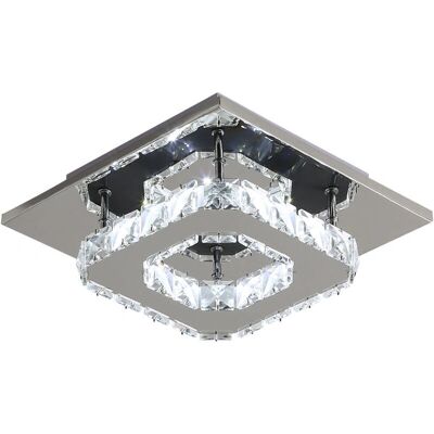 Lampada Soffitto in Cristallo Goeco - 12W LED - Moderna in Acciaio Inossidabile e Cristallo per Soggiorno Lampada Soffitto in Cristallo Goeco - 12W LED - Moderna in Acciaio Inossidabile e Cristallo per Soggiorno