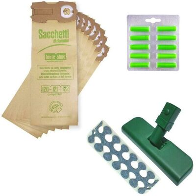 BIERRE STORE - Sacchetti per aspirapolvere Folletto VK120 VK121 VK122 - 16 pz + 20 profumi + porta spazzola feltro BIERRE STORE - Sacchetti per aspirapolvere Folletto VK120 VK121 VK122 - 16 pz + 20 profumi + porta spazzola feltro