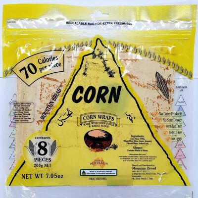 Mountain Bread Corn Wraps - 70% Corn - Versatile 200g Mountain Bread Corn Wraps - 70% Corn - Versatile 200g
