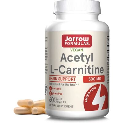 Jarrow Formulas, Acetyl L-Carnitine, 500 mg, 60 Veggie Capsules - Suplemento Dietético Jarrow Formulas, Acetyl L-Carnitine, 500 mg, 60 Veggie Capsules - Suplemento Dietético