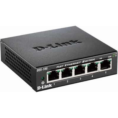 Switch Ethernet D-Link DES-105 5 ports - non géré - Publicité Switch Ethernet D-Link DES-105 5 ports - non géré - Publicité