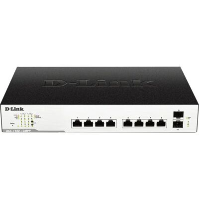 Switch Réseau Géré D-Link DGS-1100-10MP - VLAN Surveillance, PoE, 8 Ports Switch Réseau Géré D-Link DGS-1100-10MP - VLAN Surveillance, PoE, 8 Ports
