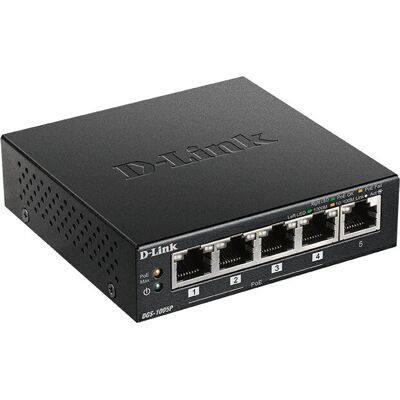 D-Link DGS-1005P Unmanaged Gigabit Ethernet PoE Switch - Black D-Link DGS-1005P Unmanaged Gigabit Ethernet PoE Switch - Black