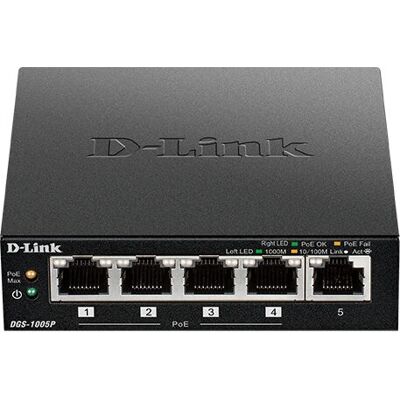 Switch Gigabit PoE D-Link DGS-1005P/E 5 Ports - Publicité Switch Gigabit PoE D-Link DGS-1005P/E 5 Ports - Publicité