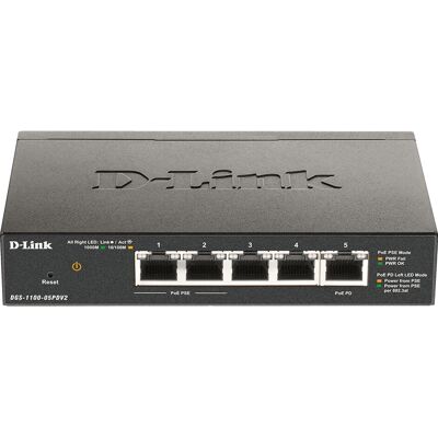 D-Link DGS-1100-05PDV2 5-portin Gigabit PoE -kytkin D-Link DGS-1100-05PDV2 5-portin Gigabit PoE -kytkin