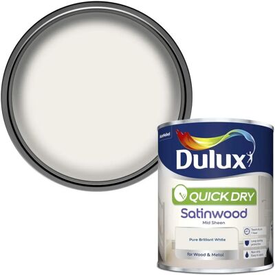 Dulux - Satinwood - Pure Brilliant White - 750ml - Paint Dulux - Satinwood - Pure Brilliant White - 750ml - Paint