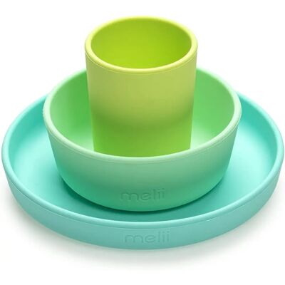 Set alimentare Melii - Stoviglie in silicone senza BPA per bambini Set alimentare Melii - Stoviglie in silicone senza BPA per bambini