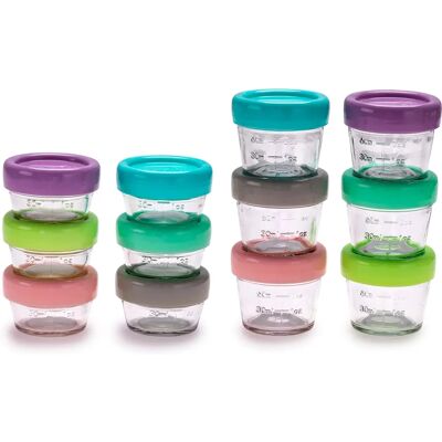 Melii - ML16900 - 6x59 ml - Glasbehälter für Babynahrung Melii - ML16900 - 6x59 ml - Glasbehälter für Babynahrung