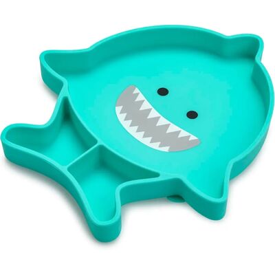 Assiette à ventouse en silicone Melii - Requin - Sans BPA, Micro-ondable, Résistante - Publicité Assiette à ventouse en silicone Melii - Requin - Sans BPA, Micro-ondable, Résistante - Publicité