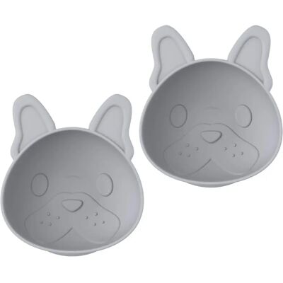 Melii Σιλικόνη Πιάτο με Βεντούζα - Bulldog 2x300 ml Melii Σιλικόνη Πιάτο με Βεντούζα - Bulldog 2x300 ml