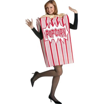 Rasta Imposta Weißes Popcorntüten Kostüm - Filmabend Snack Spaß Rasta Imposta Weißes Popcorntüten Kostüm - Filmabend Snack Spaß