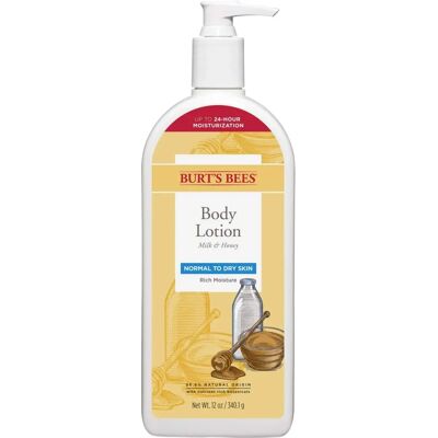 Lotion pour le corps au lait et au miel de Burts Bees - Unisexe 355 ml - Publicité Lotion pour le corps au lait et au miel de Burts Bees - Unisexe 355 ml - Publicité