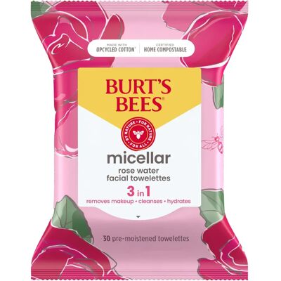 Burts Bees Rose Water Micellar Makeup Remover Towelettes - 30 Count Burts Bees Rose Water Micellar Makeup Remover Towelettes - 30 Count
