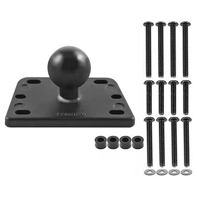 RAM Mounts B-345U Befestigungssatz - Schwarz Aluminium, Gummi - Support de base couvercle rés. de frein/embrayage - Motorrads reservor RAM Mounts B-345U Befestigungssatz - Schwarz Aluminium, Gummi - Support de base couvercle rés. de frein/embrayage - Motorrads reservor