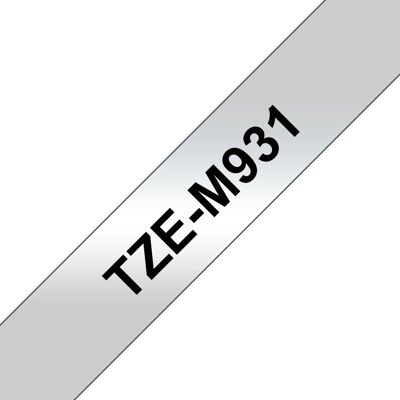 Brother TZe-M931 Silver/Black etikettband - Etikettband Brother TZe-M931 Silver/Black etikettband - Etikettband