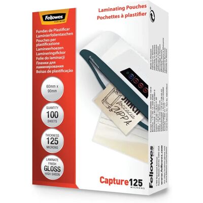 Filmes de laminação Fellowes 60 x 90 mm - Alta qualidade Filmes de laminação Fellowes 60 x 90 mm - Alta qualidade