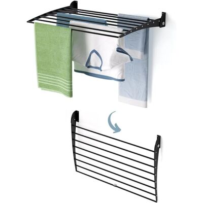 Foxydry - Fold Down - 82x50x50 cm - Noir - Wall-mounted drying rack - Publicité Foxydry - Fold Down - 82x50x50 cm - Noir - Wall-mounted drying rack - Publicité