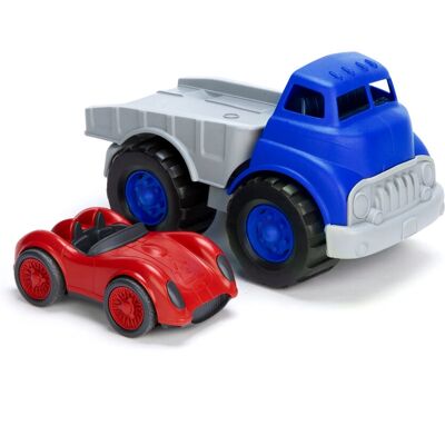 Green Toys Flachbett-LKW & Rennwagen - Umweltfreundliches Spielzeug Green Toys Flachbett-LKW & Rennwagen - Umweltfreundliches Spielzeug
