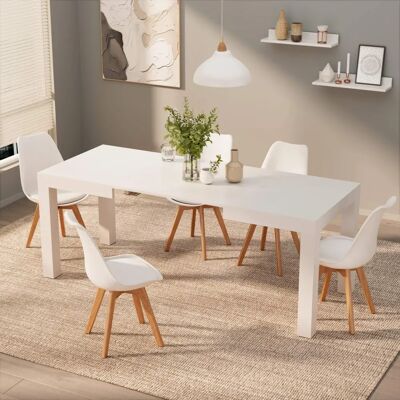 Mobili Fiver Tavolo Estensibile - Moderno, Bianco Frassino, 120-200cm Mobili Fiver Tavolo Estensibile - Moderno, Bianco Frassino, 120-200cm