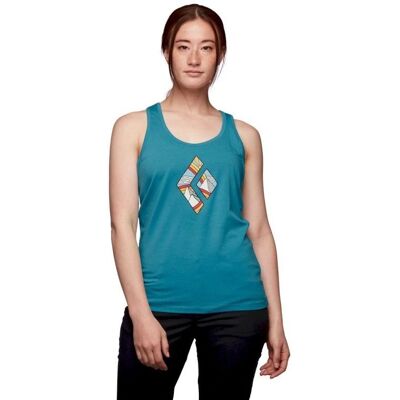 Black Diamond Rainbow Diamond Tank - Top Femme Écologique Bleu - Publicité Black Diamond Rainbow Diamond Tank - Top Femme Écologique Bleu - Publicité