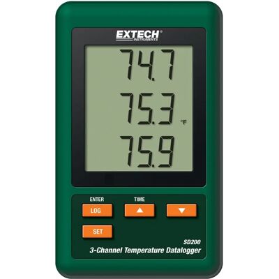 Extech SD200 Temperatuur Data Logger - 3 Kanalen, -100 tot 1300°C Extech SD200 Temperatuur Data Logger - 3 Kanalen, -100 tot 1300°C