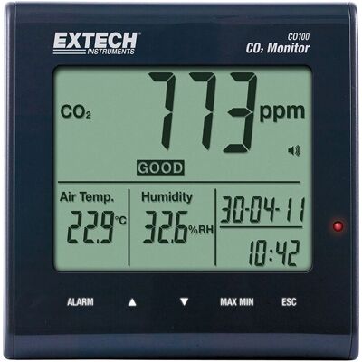 Monitor de CO2 Extech - CO2, Temp, Humedad - 0-9999 ppm Monitor de CO2 Extech - CO2, Temp, Humedad - 0-9999 ppm