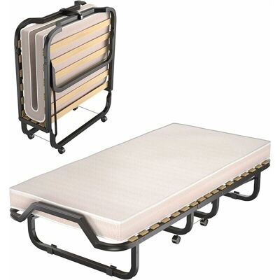 Costway Klappbett mit Luxuriöser Matratze 200 x 90 x 41 cm - Klappbett Costway Klappbett mit Luxuriöser Matratze 200 x 90 x 41 cm - Klappbett
