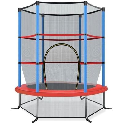 Costway Trampoline Enfant de Jardin Ø165CM avec Filet de Sécurité Bleu - Publicité Costway Trampoline Enfant de Jardin Ø165CM avec Filet de Sécurité Bleu - Publicité