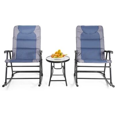Ensemble de Jardin Costway 3 pièces avec Chaises & Table en Verre - Publicité Ensemble de Jardin Costway 3 pièces avec Chaises & Table en Verre - Publicité