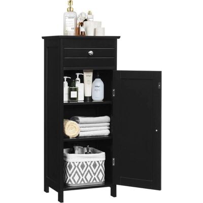 Costway - Bathroom Storage Organizer - Black - MDF - Cabinet Costway - Bathroom Storage Organizer - Black - MDF - Cabinet
