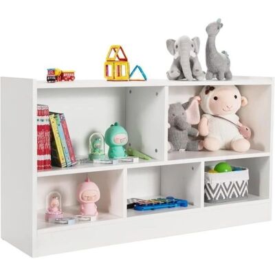GOPLUS - Libreria Bassa - 2 Niveaux - 5 Compartiments - Bookcase - Publicité GOPLUS - Libreria Bassa - 2 Niveaux - 5 Compartiments - Bookcase - Publicité