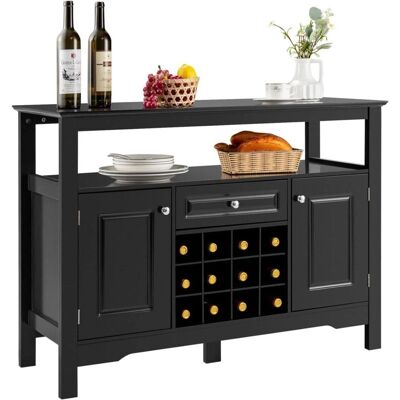 Costway Aparador de Cocina - Botellero, 2 Armarios, Cajón - Almacenamiento para Comedor Costway Aparador de Cocina - Botellero, 2 Armarios, Cajón - Almacenamiento para Comedor