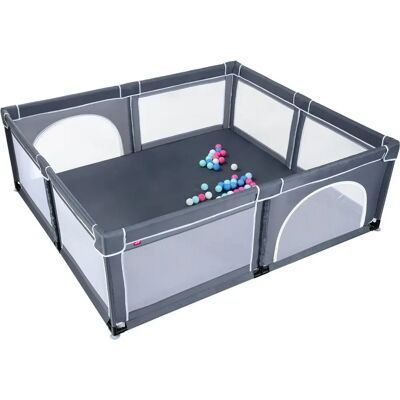 Costway - Parc de Jeu pour Bébé Géant - 206 x 185.5 x 68 cm - Dunkelgrau - 50 Bälle enthalten - Baby Spielbereich Costway - Parc de Jeu pour Bébé Géant - 206 x 185.5 x 68 cm - Dunkelgrau - 50 Bälle enthalten - Baby Spielbereich
