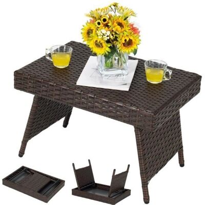 Costway Table de Jardin - Table Pliable en Rotin PE pour Extérieur - Publicité Costway Table de Jardin - Table Pliable en Rotin PE pour Extérieur - Publicité